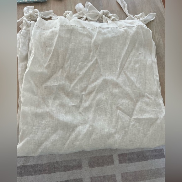 Pottery Barn Kids Belgian Flax Linen Tie-Top Sheer Curtains (50” x 96”)